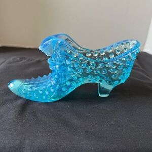 Vintage Elegant Blue Glass Slipper